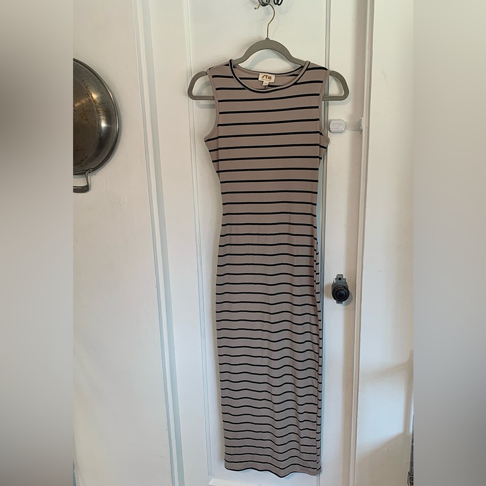 See You Monday Striped Maxi Dress